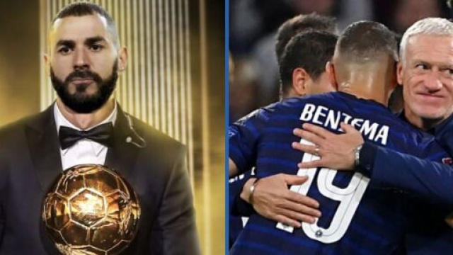 Le s&eacute;lectionneur des Bleus Didier Deschamps estime que Karim Benzema m&eacute;rite le Ballon d'Or (capture YouTube et montage photo)