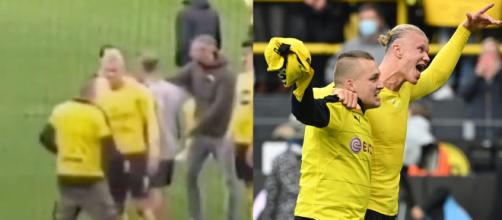 Haaland a régalé un fan du Borussia Dortmund. (Crédit Twitter)