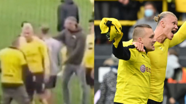 Haaland a régalé un fan du Borussia Dortmund. (Crédit Twitter)