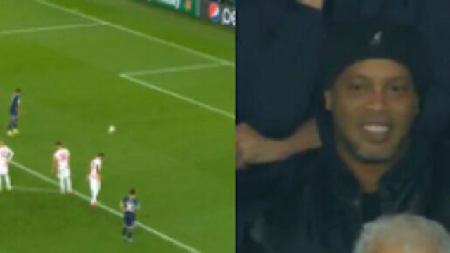 La réaction de Ronaldinho sur le penalty manqué de Kylian Mbappé (capture YouTube et montage photo)