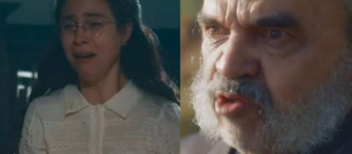 Dolores e Eudoro em 'Nos Tempos' (Fotomontagem/Reprodução/TV Globo)