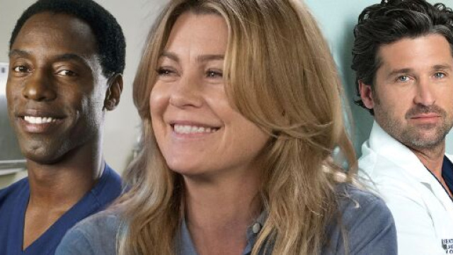 Foto Isaiah Washington, Ellen Pompeo e Patrick Dempsey.