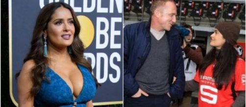 Salma Hayek très impliquée dans le mercato du Stade Rennais (capture YouTube et montage photo)