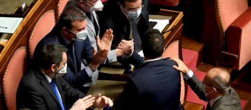 In Senato il centrodestra esulta per la vittoria contro il Ddl Zan.