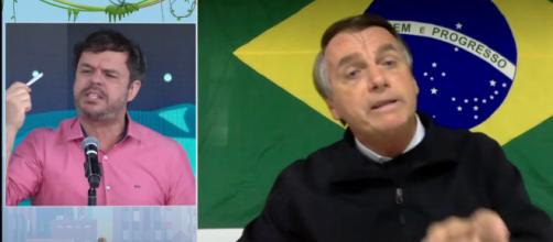 Bolsonaro deixa entrevista após confusão entre André Marinho e Adrilles Jorge (Fotomontagem/Reprodução)