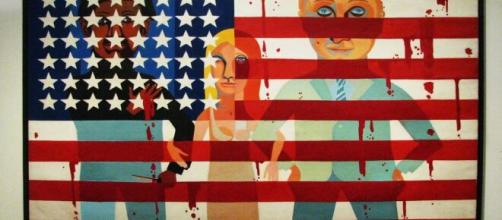 Faith Ringgold’s "The Flag is Bleeding" (Image source: National Gallery of Art)