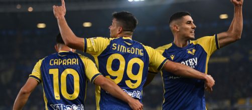 Esultanza di Simeone dopo il gol alla Juventus.