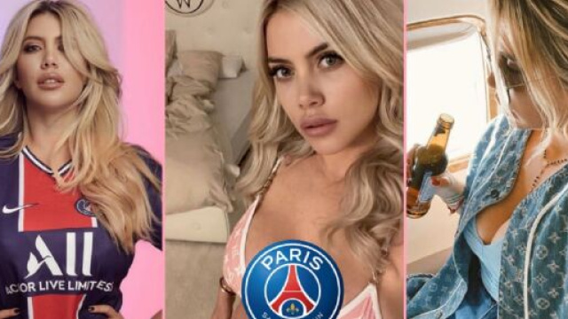 Wanda Icardi attaché à une chaîne crée la polémique (captures YouTube et montage photo)