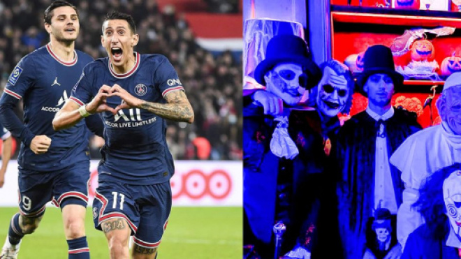 Le PSG a fêté Halloween quelques minutes après sa victoire contre Lille. (crédit Twitter)