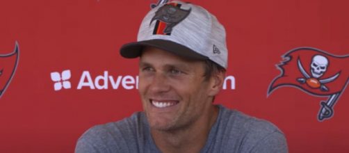 Brady is playing at a high level at age 44 (Image source: Tampa Bay Buccaneers/YouTube)