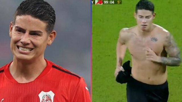 Tout ne se passe pas comme prévu pour James Rodriguez au Qatar (captures YouTube)
