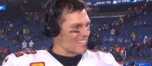Brady led the Buccaneers to a close win over Patriots (Image source: NBC Sports/YouTube)