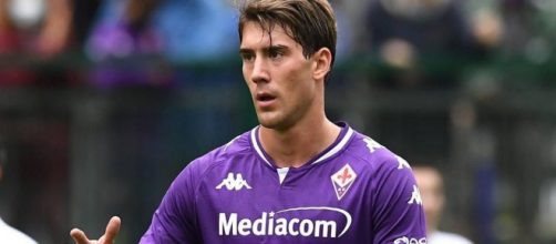 In foto Dusan Vlahovic, giocatore della Fiorentina.