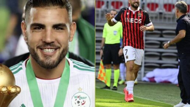 Djamel Belmadi accable Andy Delort (capture YouTube et montage photo)