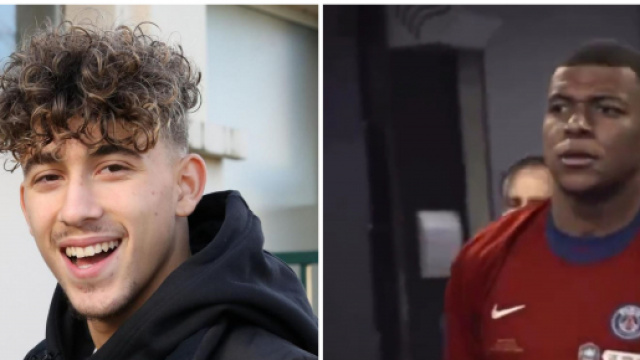 Adil Aouchiche trolle Kylian Mbappé sur l'Espagne (capture YouTube et montage photo)