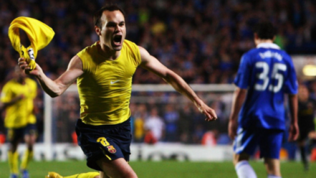 Andres Iniesta marque le but victorieux contre Chelsea à la dernière minute - Source : capture d'écran, Youtube