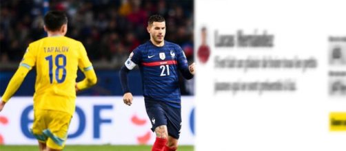 Lucas Hernandez auteur d'un bon match contre le Kazakhstan. (crédit Twitter)