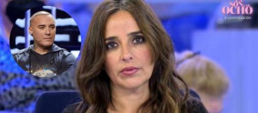 Carmen Alcayde sufre un apuro en 'Sálvame' con la confesión de Dinio - Collage captura de pantalla Telecinco