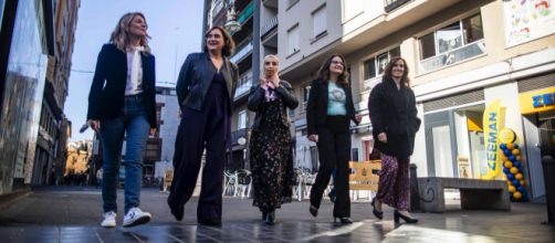 Yolanda Díaz, Mónica García, Ada Colau, Fátima Hamed y Mónica Oltra realizaron un acto el sábado pasado en Valencia (Twitter/@Yolanda_Diaz_)