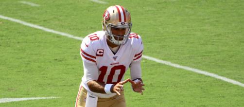 Jimmy Garoppolo rushed for two scores in Week 8 (Image source: Flickr/Nick Garoppolos)