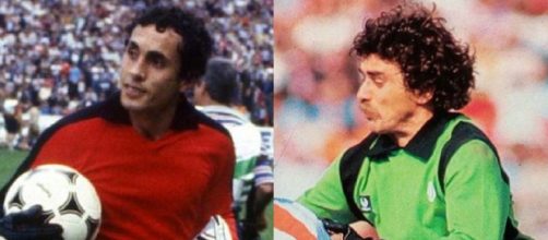Mehdi Cerbah e Poerio Mascella, portieri della nazionale algerina e della Pistoiese degli anni '80.
