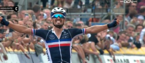 Il campione del mondo di ciclismo Julian Alaphilippe.