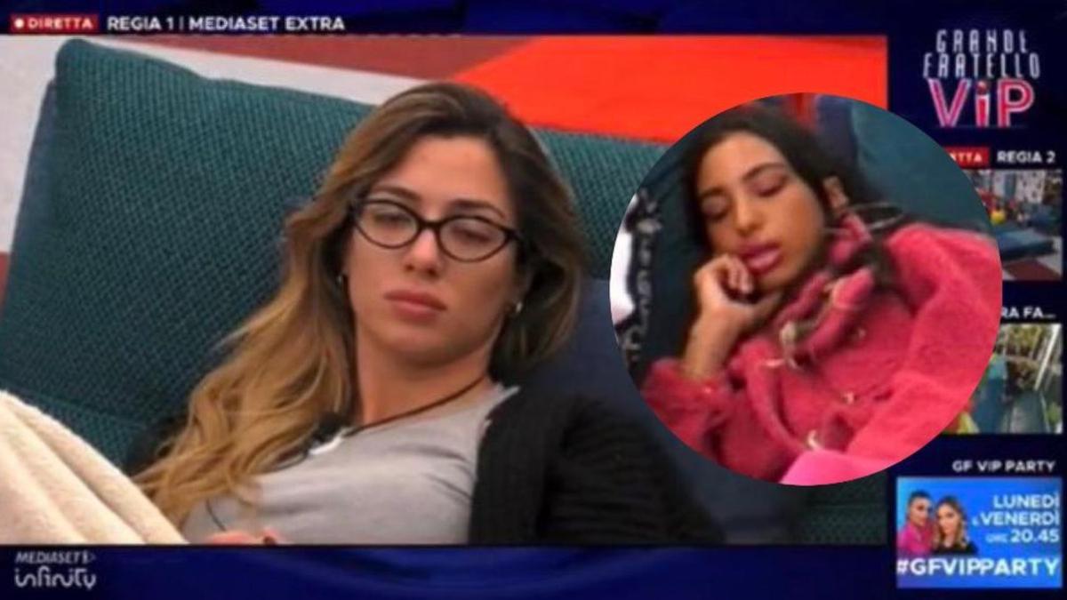 gf vip concorrenti annoiati mentre guardano la turandot soleil quasi dorme lulu crolla