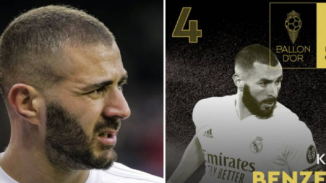 Benzema déçu de son classement au Ballon d'Or. (crédit Twitter)