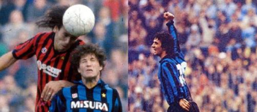 Mark Hateley ed Evaristo Beccalossi, eroi del derby di Milano nel 1984 e 1979.