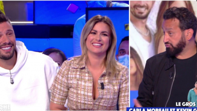 Carla et Kevin sur le plateau de TPMP pr&eacute;sent&eacute; par Cyril Hanouna. Source: capture d'&eacute;cran C8.
