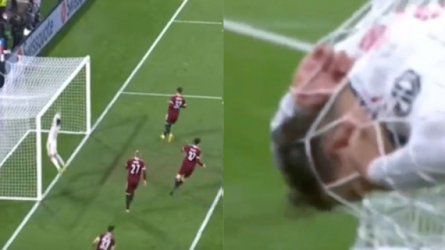 Shaqiri moqu&eacute; sur la toile apr&egrave;s sa chute contre le Sparta. (cr&eacute;dit Twitter)