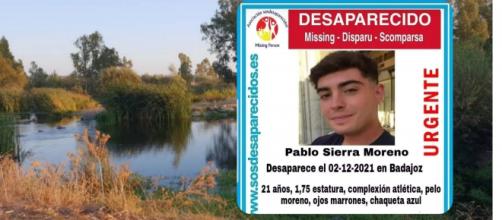Cerca del río Guadiana se encontró el móvil del desaparecido de Badajoz, Pablo Sierra Moreno (Collage/Google Maps/RR.SS.)