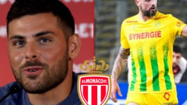 Kevin Volland (AS Monaco) et Nicolas Pallois (FC Nantes).