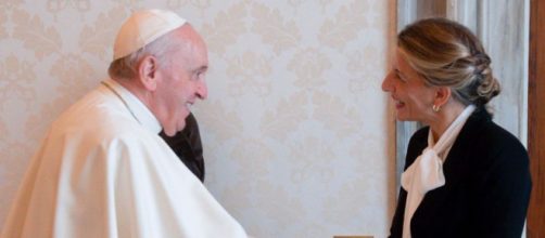 Yolanda Díaz estuvo 40 minutos con el papa Francisco (Twitter, Yolanda_Diaz)