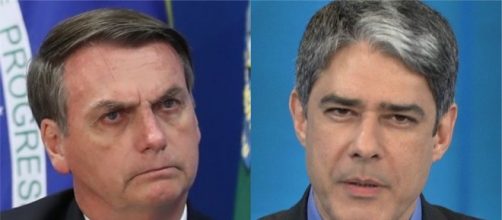 Jair Bolsonaro tenta ridicularizar William Bonner (Fotomontagem/Agência Brasil/TV Globo)