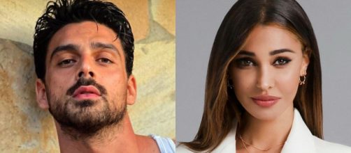 Belen Rodriguez e Michele Morrone fotografati mano nella mano.