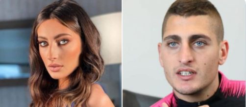 le joueur du PSG Marco Verratti et la Miss Corse - Source : capture Twitter