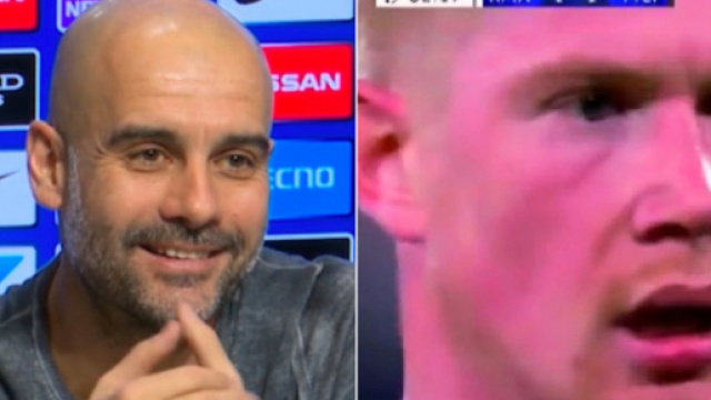 'Quand il devient rose' Pep Guardiola se moque de Kévin De Bruyne (captures YouTube)