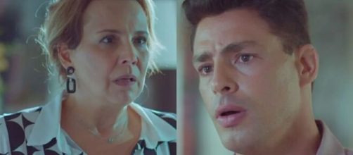 Elenice e Christian em 'Um Lugar ao Sol' (Fotomontagem/Reprodução/TV Globo)