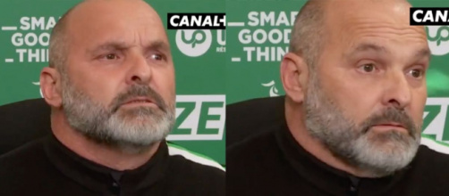 Pascal Dupraz agacé par la question d'un journaliste en conférence de presse. (crédit Twitter)