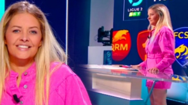 Carine Galli sur le plateau de La Chaîne L'Équipe.