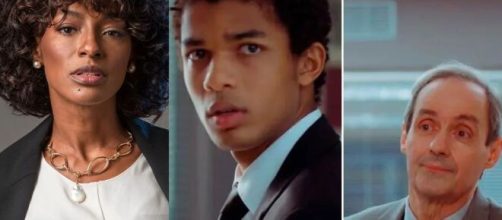 Ruth, Ravi e Túlio em 'Um Lugar ao Sol' (Fotomontagem/Reprodução/TV Globo)