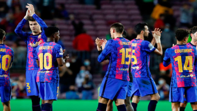Le FC Barcelone après son élimination en Ligue des champions Source : Capture Twitter