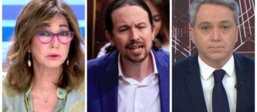 Ana Rosa Quintana, Pablo Iglesias y Vicente Vallés