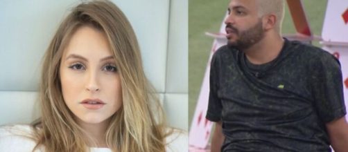 Carla e Projota no 'BBB21'. (Fotomontagem)