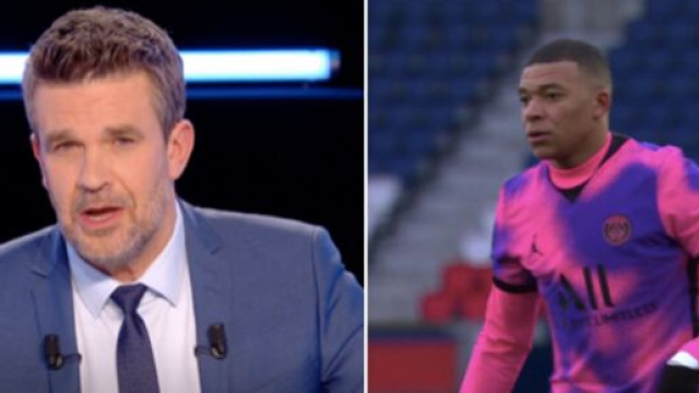 PSG: Hervé Mathoux détruit le 'maillot mandarin'.©photo montage capture vidéo Canal Plus