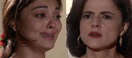 Rita é confrontada por Alma em 'Laços de Família'. (Foto: Montagem/Globo).
