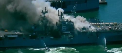 The US Navy estimates that scrapping the USS Bonhomme Richard will cost $30 million. [Image Source: News 19 WLTX/YouTube]