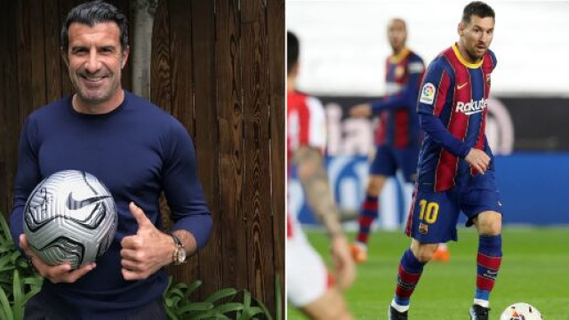 Luis Figo incendie Twitter avec son commentaire sur le salaire de Lionel Messi au Barça. ©Montage Leomessi Instagram