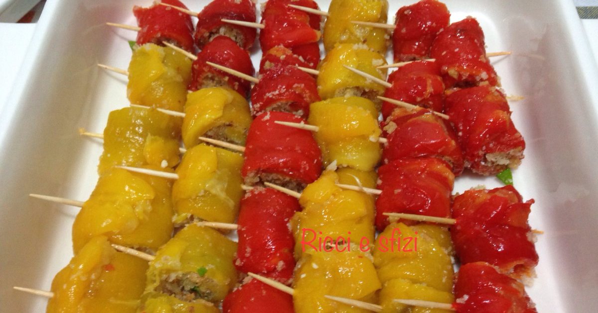 Involtini di peperone, ottimo intermezzo per un antipasto freddo